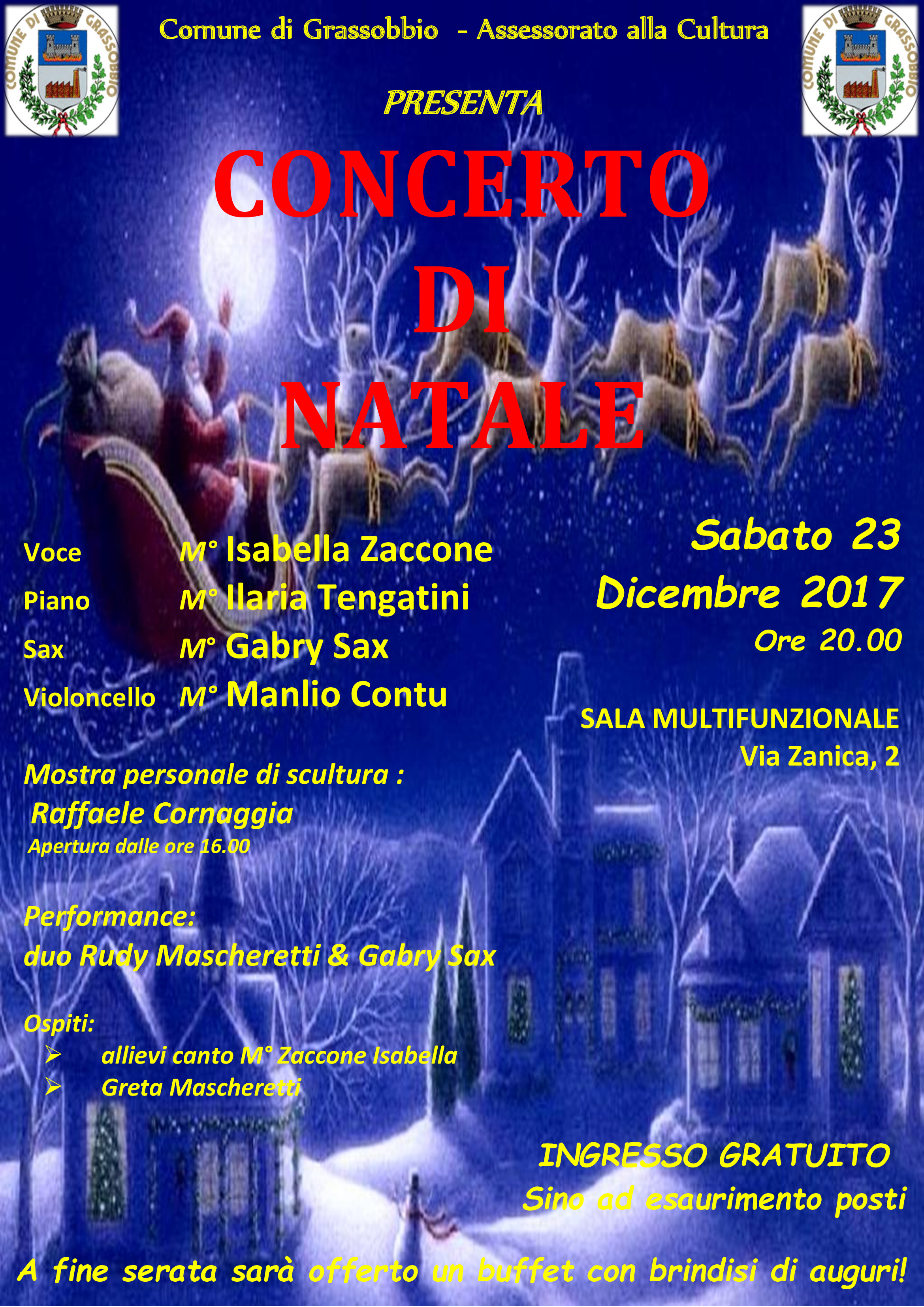 CONCERTO NATALIZIO E MOSTRA PERSONALE DI SCULTURA foto 